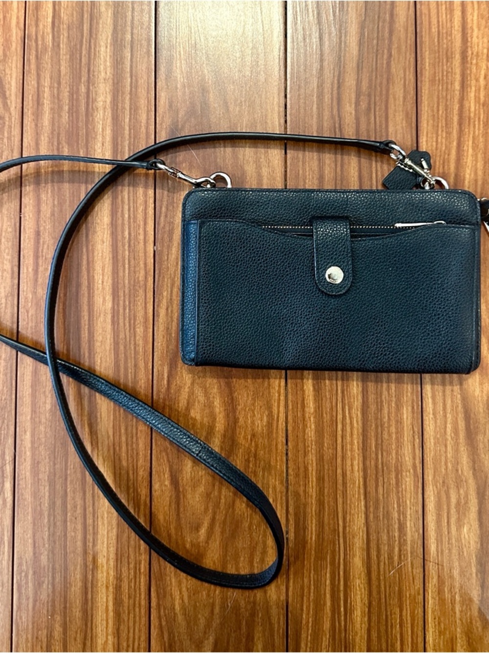 Coach Black Crossbody Wallet Purse - Classic Leather Look